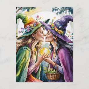 heidense lesbische heksen briefkaart