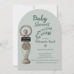 Heidense Moeder Godin Met Bladeren Baby Shower Kaart