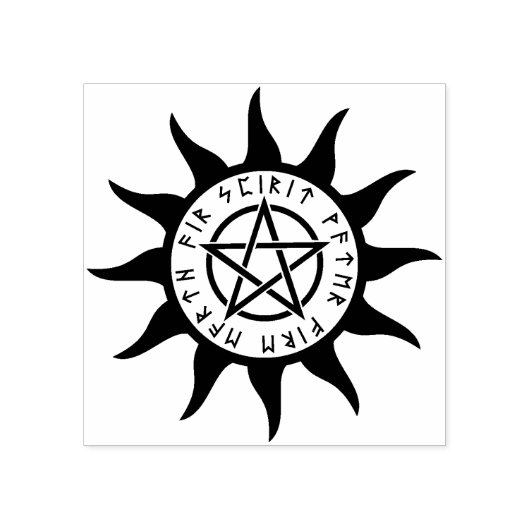 heidense pentagram kunststempel rubberstempel (Afrduk)