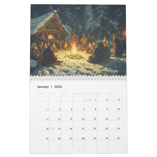 heidense stijl kalender (Jan 2026)