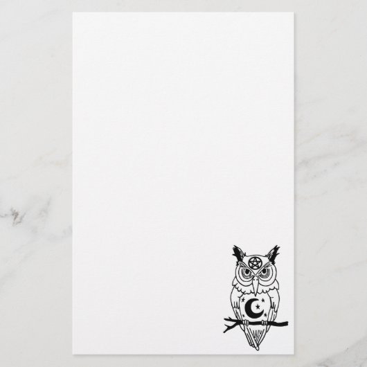 heidense uil briefpapier (Voorkant)