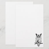 heidense uil briefpapier (Voorkant / Achterkant)