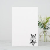 heidense uil briefpapier (Staand voorkant)