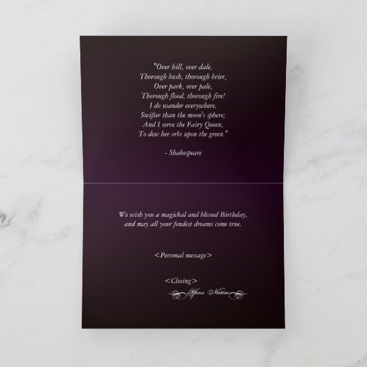 Heidense Verjaardag Kaart (Binnen)