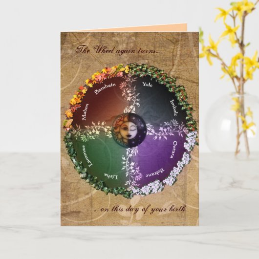 heidense verjaardag kaart (Gele Bloem)