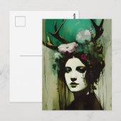 heidense vrouw schilderij briefkaart (Voorkant / Achterkant)
