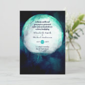 Heidense Wicca Teal Maan Gotische Handfasting Uitn Kaart (Staand voorkant)