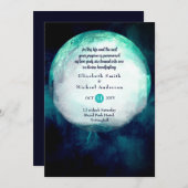 Heidense Wicca Teal Maan Gotische Handfasting Uitn Kaart (Voorkant / Achterkant)
