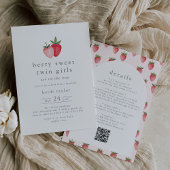 HEIDI Aardbei Berry Sweet Twin Meisje Baby shower Kaart