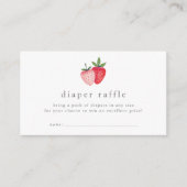 HEIDI Aardbei Meisje Baby shower Luier Raffle Informatiekaartje (Voorkant)