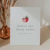 HEIDI Aardbei Meisje Baby's zijn Zoet Baby shower Reclamebord Met Voetstuk