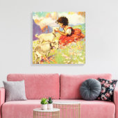 "Heidi and her Goats" van Jessie Willcox Smith Canvas Afdruk (Insitu (Woonkamer))