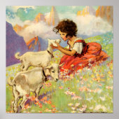 "Heidi and her Goats" van Jessie Willcox Smith Poster (Voorkant)