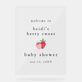 HEIDI Berry Sweet Girl Baby shower Welkom Acryl Bord (Voorkant)