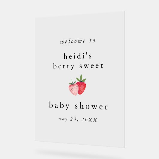HEIDI Berry Sweet Girl Baby shower Welkom Acryl Bord (Hoek)