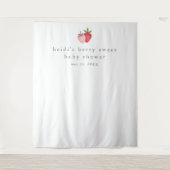 HEIDI Berry Sweet Strawberry Baby shower Achtergro Wandkleed (Voorkant)