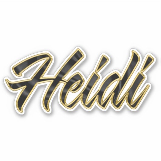 Heidi black gold Lettering Aufkleber Sticker (Voorkant)