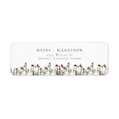 HEIDI Boheemse Waterverf Wildbloem Adres Etiket (Voorkant)