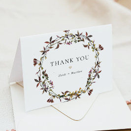 HEIDI Bohemian Muted Tones Waterverf Wilde bloem Bedankkaart