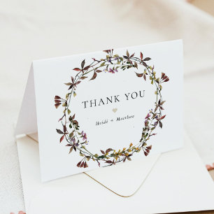 HEIDI Bohemian Muted Tones Waterverf Wilde bloem Bedankkaart