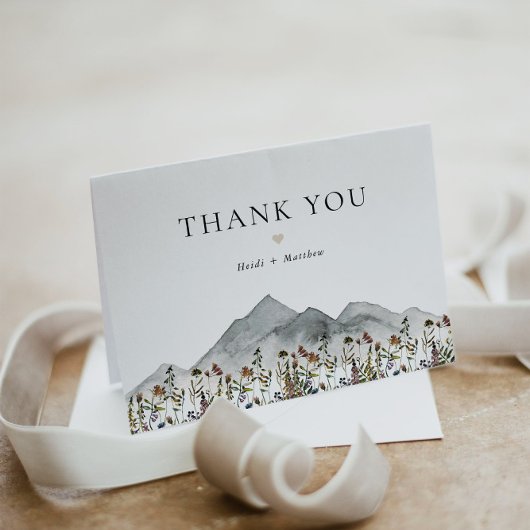 HEIDI Bohemian Waterverf Wildflower Mountain Bedankkaart
