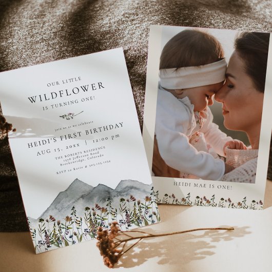 HEIDI Bohemian Wildflower First Birthday Kaart
