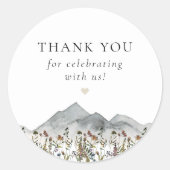 HEIDI Bohemian Wildflower Mountain Bedankt Ronde Sticker (Voorkant)