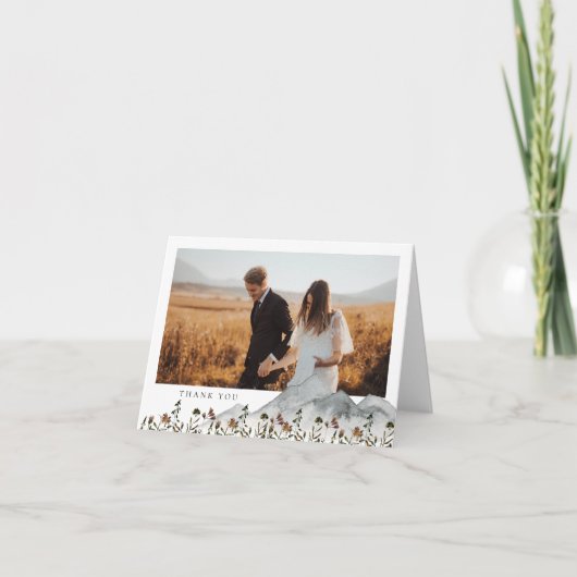 HEIDI Boho Berg Bloem Foto Bedankkaart (Voorkant)