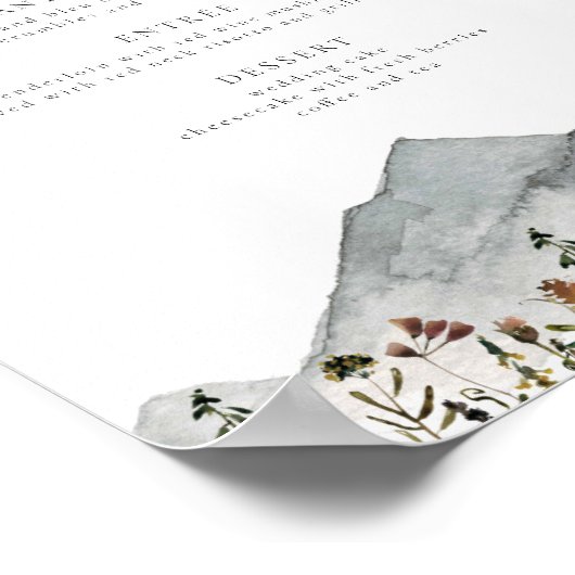 HEIDI Boho Bergbloem Laten we het dinermenu eten Poster (Hoek)