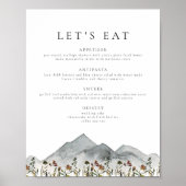 HEIDI Boho Bergbloem Laten we het dinermenu eten Poster (Voorkant)