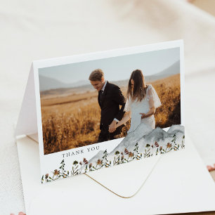 HEIDI Boho Mountain Floral Foto Hartelijk dank Bedankkaart