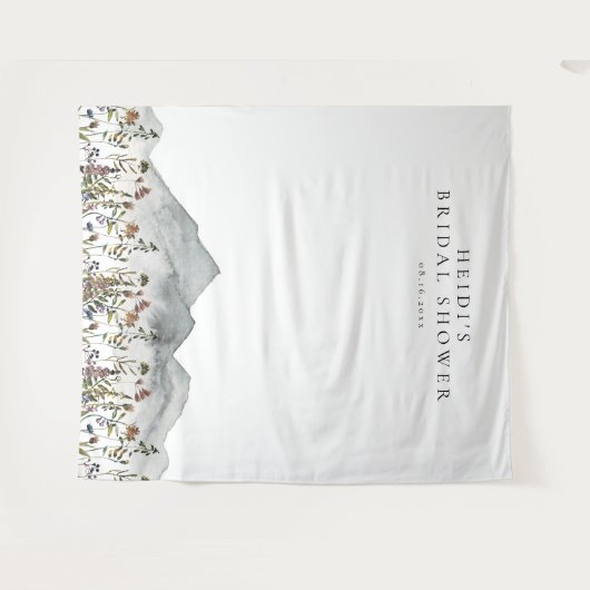 HEIDI Boho Mountain Wildflower Vrijgezellenfeest Wandkleed (Voorkant (horizontaal))