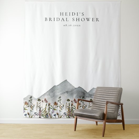 HEIDI Boho Mountain Wildflower Vrijgezellenfeest Wandkleed (In situ)