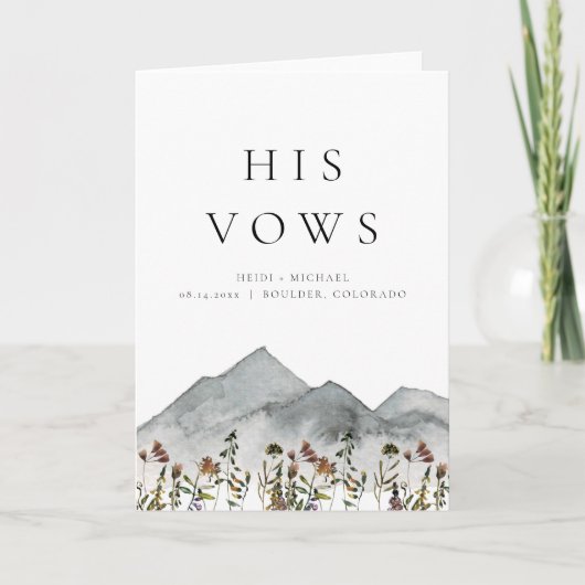 HEIDI Boho Mountain Wildflower Zijn bruiloft Kaart (Voorkant)
