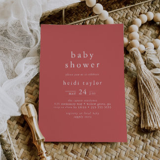 HEIDI Boho Rode Zomer Meisje Eenvoudig Baby shower Kaart