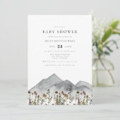 HEIDI Boho Waterverf Mountain Wildflower Baby Kaart (Staand voorkant)