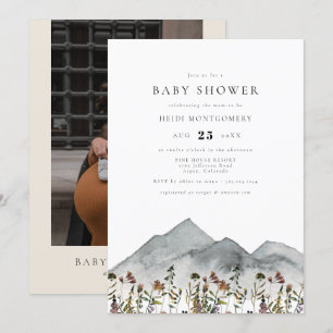 HEIDI Boho Waterverf Mountain Wildflower Baby Kaart