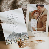 HEIDI Boho Waterverf Mountain Wildflower Wedding Kaart