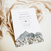 HEIDI Boho Waterverf Mountain Wildflower Wedding Kaart