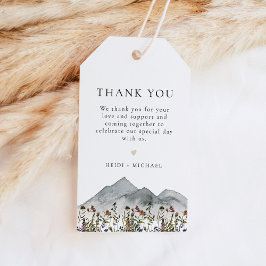 HEIDI Boho Waterverf Wildflower Mountain Favor Cadeaulabel