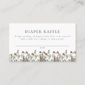HEIDI Boho Wildflower Baby shower Diaper Raffle Plaatskaartje (Voorkant)