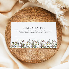 HEIDI Boho Wildflower Baby shower Diaper Raffle Plaatskaartje