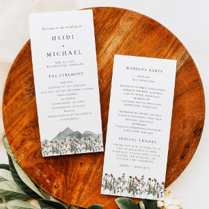HEIDI Boho Wildflower Lang Trouwprogramma Kaart