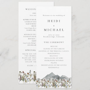 HEIDI Boho Wildflower Lange Huwelijksprogramma kaa Kaart