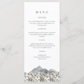 HEIDI Boho Wildflower Mountain Dinner Menu Kaarten (Voorkant)