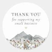HEIDI Boho Wildflower Small Business Hartelijk dan Ronde Sticker (Voorkant)