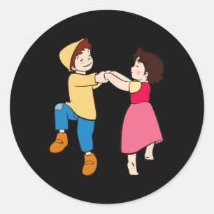 Heidi en Peter dansen Cartoon tv-serie Ronde Sticker