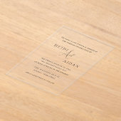 Heidi Hedendaags Script Modern Elegant Wedding Acryl Uitnodigingen (Laagn)