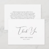 Heidi Hedendaags Script Modern Elegant Wedding Bedankkaart (Voorkant / Achterkant)
