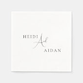 Heidi Hedendaags Script Modern Elegant Wedding Servet (Voorkant)
